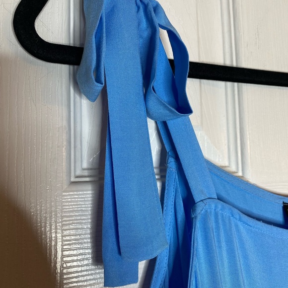 Brand New! Ivy Street Blue and  Green Tiered dress with Ties at Shoulder Size 1X - Picture 9 of 10